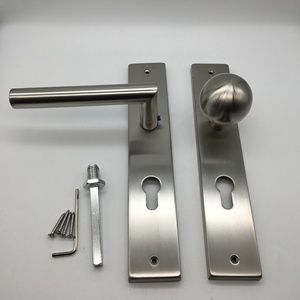 Ensemble de serrures de <span class=keywords><strong>porte</strong></span> à levier asymétrique en acier inoxydable 304 avec poignée à bouton rond unique pour <span class=keywords><strong>porte</strong></span> coulissante en verre à cadre en aluminium - Product Image 5