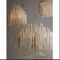 Lustre moderne avec barres en bois et bras en fer, lampe suspendue blanche, luminaire pour salle à manger, chambre à coucher, hôtel