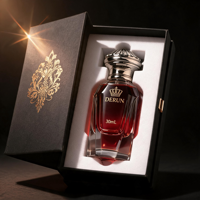 Flacon de parfum vide transparent à facettes de qualité supérieure avec couvercle argenté, boîte noire personnalisée de luxe, emballage de parfum de luxe