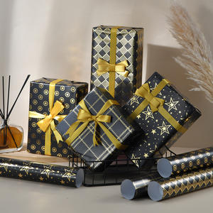 黒水玉幾何学シリーズフォイルスタンピングラッピングペーパー毎日結婚式用パッキングギフトパッキング70*50cm - Product Image 2