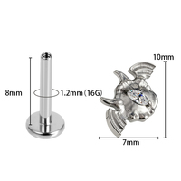 F136 titanio circón Piercing De Titanio forma malvada Helix Daith lóbulo plano trasero pendientes hilo interno Labret