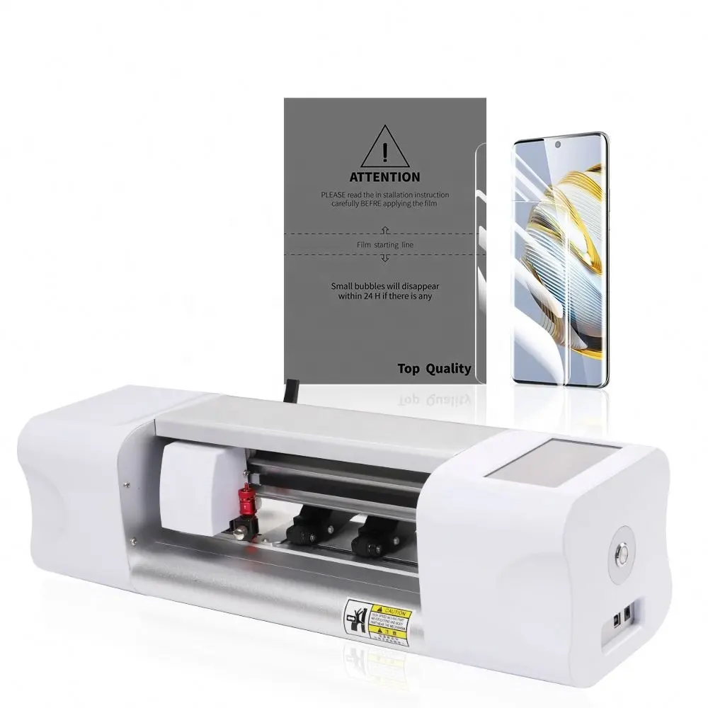 OEM Customized Fully Automatic Mobile Phone Screen Protector Cutting Tpu Hydrogel Film Skin Sticker Cut Plotter Machine