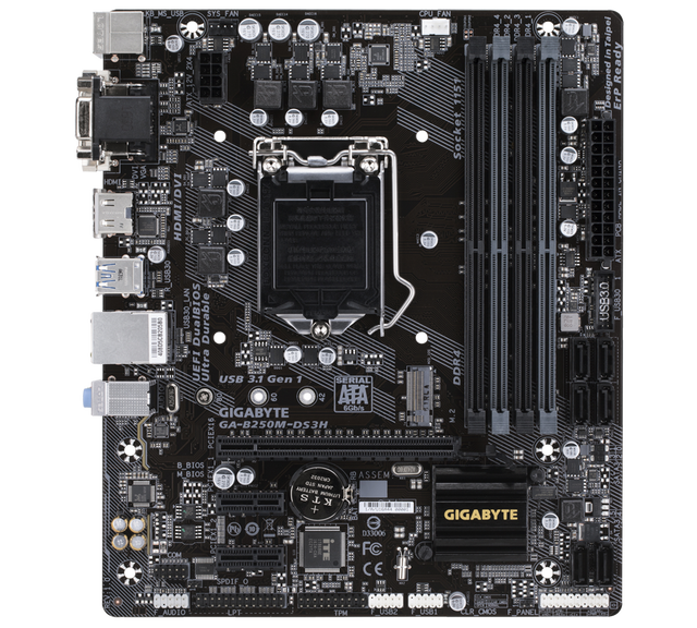 GIGABYTE B250M-DS3H D3H Motherboard MATX for LGA1151 With 4 DDR4 RAM Slots Intel 6/7th Gen I7 I5 I3 HD-MI M.2 NVME for Desktop