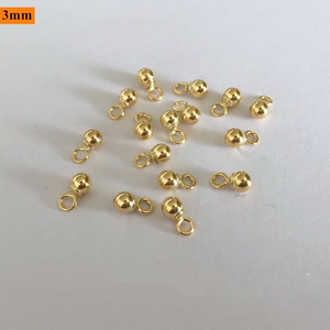 Dijes de Bola Vintage de Oro de 14K para la Elaboración de Joyería Permanente, <span class=keywords><strong>Pulseras</strong></span>, Collares, Gotas de Bola - Product Image 2