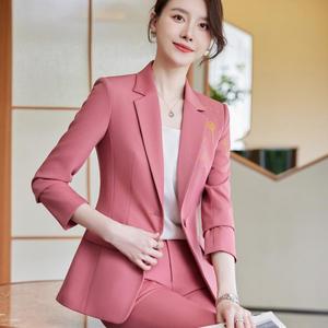 时尚大号纯色正装女式商务裤两件套 - Product Image 2