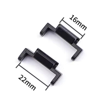 Adaptateurs de bracelet de montre Mingfung Sport 16 mm en plastique ABS noir/argent avec boucle ardillon pour Casio