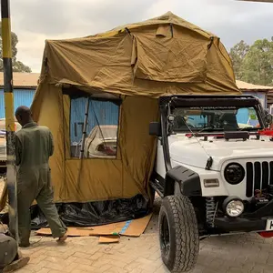 Nuovo stile di Doppi strati 4 Persona Overlander Roof Top Tenda in Khaki Colore