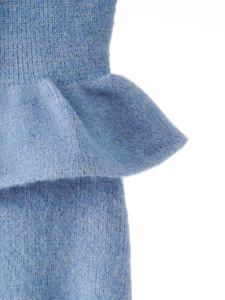 S~P 2026 Nuovo Abito in <span class=keywords><strong>Maglia</strong></span> Elegante <span class=keywords><strong>Blu</strong></span> Nebbia con Diamanti, Modellante in Vita, Collezione Primavera Precoce - Product Image 6