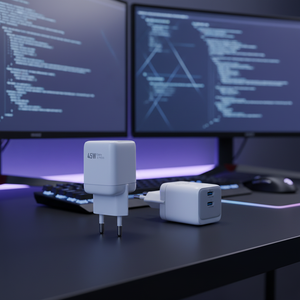 Nouveaux chargeurs muraux rapides PD 45W standard 2025, intelligents, avec 2 ports Type-C pour téléphone portable, chargeur GaN - Product Image 6