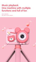 Venta al por mayor barato logotipo personalizado juguete digital niños cámara con trípode niño portátil Selfie cámaras a granel regalo de cumpleaños para niños