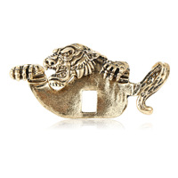 Broches vintage plaquées or en forme de tigre pour hommes, badges animaux en alliage, épingles de revers pour costumes et manteaux, bijoux fantaisie, vente en gros