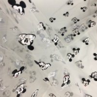 Feuille de tissu tulle à motif mickey mouse, tissu imprimé dessins animés, polyester, 1 pièce, HG6368