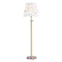 Lámpara de Pie Retro Francesa para Dormitorio, Estilo Vintage Wabi-Sabi de Alta Gama, Lámpara de Ambiente para Sala de Estar junto al Sofá