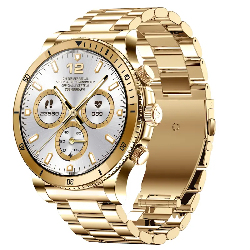 Trending Product Nieuw Binnen 2024 Luxe 1.53Inch Rond Scherm X9pro Business Bt Call Metal Golden L67pro Smart Horloge Voor Heren