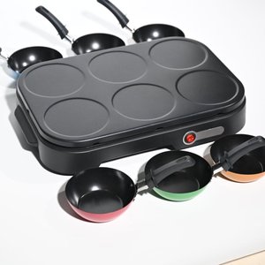 Crêpière professionnelle 6 personnes avec revêtement antiadhésif, corps en acier inoxydable, <span class=keywords><strong>plaque</strong></span> en <span class=keywords><strong>fonte</strong></span> pour la fabrication de crêpes à la maison, manuel - Product Image 3