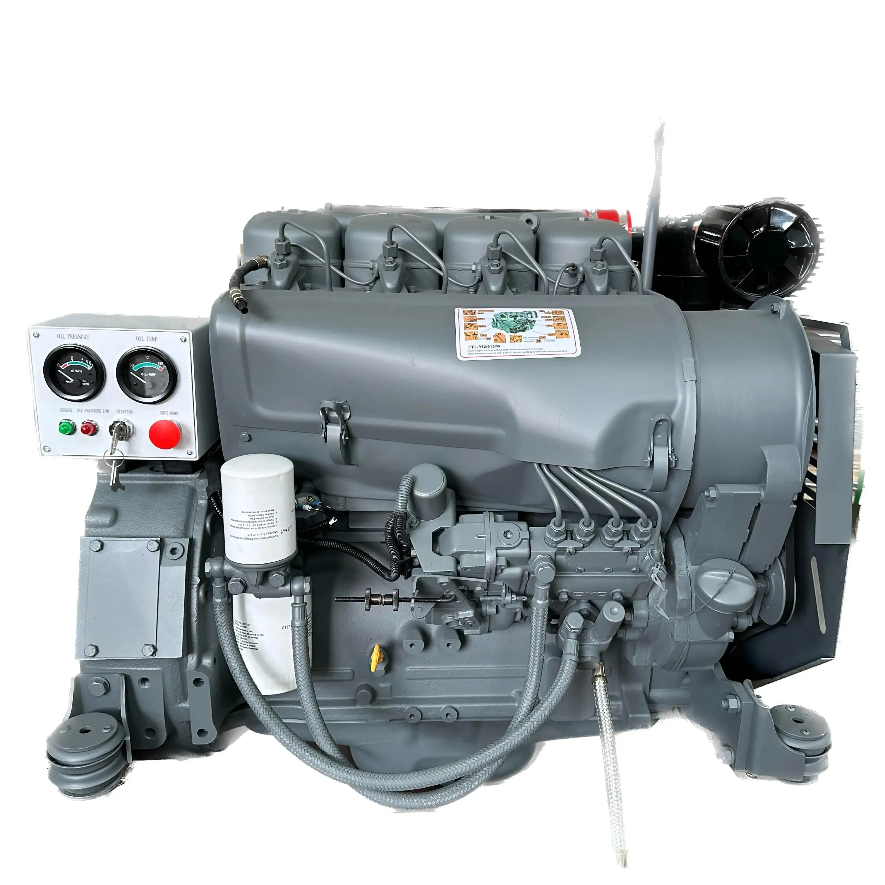 Deutz İnşaat makineleri için makine f4l912 motor hava soğutmalı 4 silindirli dizel motor