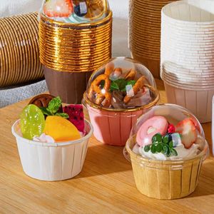 กระดาษรองอบเค้กสีทองและสีเงินแบบหนา ฟิล์มปิดผนึกแบบม้วน สำหรับถ้วยมัฟฟิน อุปกรณ์อบขนม ทนความร้อนสูง กันน้ำมัน - Product Image 5