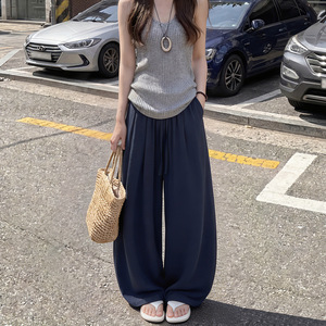 <span class=keywords><strong>Pantaloni</strong></span> Larghi Estivi da <span class=keywords><strong>Donna</strong></span> Muguyu in <span class=keywords><strong>Lino</strong></span> Bianco e Poliestere Viscosa, Vita Alta, Vestibilità Ampia, Casual, a Gamba Larga - Product Image 4