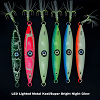 Leurre en forme de couteau pour la pêche en mer en bateau, type Saury, avec lumière luminescente puissante et effet de flash amélioré