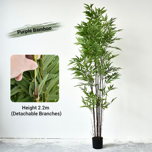 أشجار الخيزران الاصطناعية الصغيرة مع وعاء بما في ذلك جنوب هولي الذهبي الأرجواني الأخضر أصناف زخارف بلاستيكية في الهواء الطلق - Product Image 3