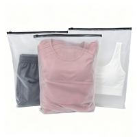 Sac de rangement pour vêtements en PVC transparent avec fermeture éclair, imprimé avec logo personnalisé, refermable, pour t-shirts, sous-vêtements, vêtements