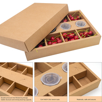 Emballage de cerises, boîte pliable pour le déjeuner à emporter, en kraft brun personnalisé, matériaux recyclés écologiques, laminage mat, gaufrage