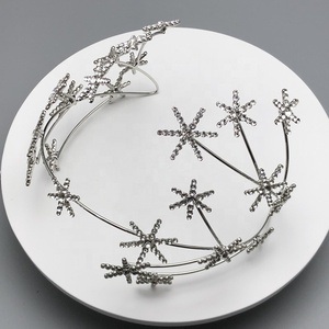 Di modo di Alta Qualità In Argento o in oro rosa Fiocco di Neve stella tiara <span class=keywords><strong>crown</strong></span> per la cerimonia nuziale e fantasia feste - Product Image 3