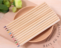 3.5 "manche en bois personnalisé 12 crayons de couleur avec tube
