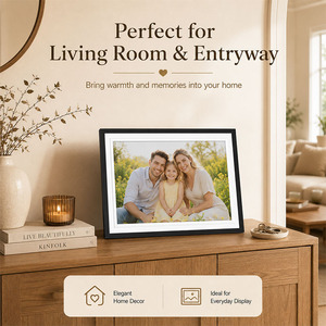 Cadre photo numérique WiFi tactile premium de 15,6 pouces avec horloge, écran IPS Full HD 1920x1080, partage instantané de photos/vidéos à domicile - Product Image 3