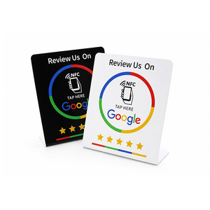 ป้าย NFC สำหรับรีวิว Google ของ Starkabu ขนาด 120x140 มม. ฐานรูปตัว L แตะเพื่อรีวิว จอแสดงผลตั้งโต๊ะ - Product Image 2