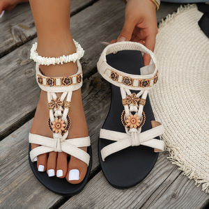 Sandalias de Verano 2025 para Mujer, Estilo Étnico, Tallas Grandes, Nueva Tendencia de Moda, Diseño Plano, Transpirable e Informal - Product Image 4