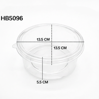 Boîte alimentaire ronde transparente en PET personnalisée en usine avec procédé de thermoformage et logo personnalisé pour l'emballage de salades de fruits et légumes