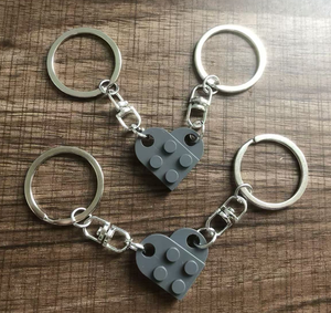 Set di Portachiavi a Cuore per Coppie, Compatibili con Mattoncini Lego, Regalo per Migliori Amici, per Lui e Lei, Pronta Consegna - Product Image 4