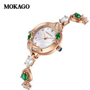 นาฬิกาข้อมือสตรีประดับเพชรสีโรสโกลด์ระดับไฮเอนด์กันน้ำสายทองแดง reloj luxus uhr - Product Image 3