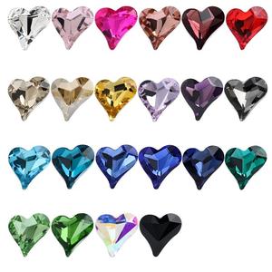 Handcrafted accessories for pointed-soled <b>crystal</b> diamonds with <b>real</b> silver plating. Pointed-soled heart diamonds - Product Image 2