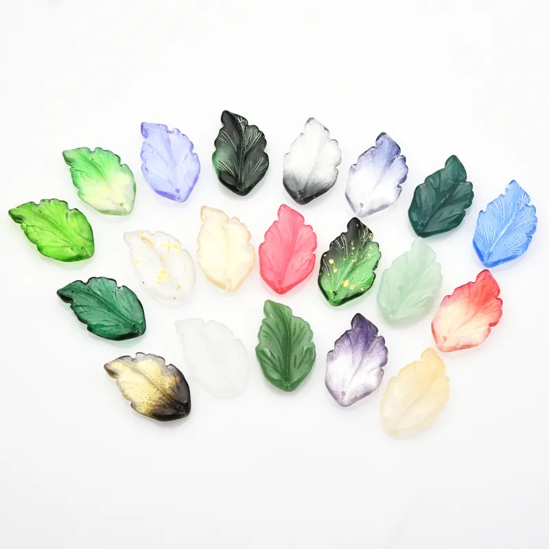 17 X28MM Wings Feder Glasperlen Multi Gradient Farbe Anhänger Kristall Perlen für Halskette Ohrring DIY Weihnachts schmuck Geschenk