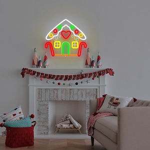 Luces LED de neón para Navidad, decoraciones para ventanas, casa de pan de jengibre, letrero de luz para paisaje, decoración navideña, luces de neón personalizadas - Product Image 2