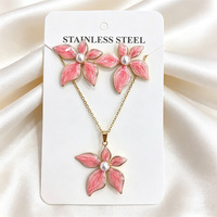 Set Perhiasan Anting Kalung Anti Karat Model Tetesan Minyak, Fashionable, Kepribadian, Gaya Eropa dan Amerika, Model Terbaru
