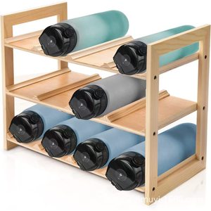 Estante de almacenamiento de botellas de madera, 5 niveles, diseño antideslizante de madera dura duradera para bebidas, vino, biberones - Product Image 2