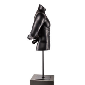 Mannequin de <span class=keywords><strong>Torse</strong></span> Masculin Sportif <span class=keywords><strong>Musclé</strong></span> Noir avec Support - Product Image 5