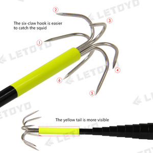 3.0m 4.0m Tige de Carbone <span class=keywords><strong>Télescopique</strong></span> Squid Gaff Avec Squid Jig EGI Bateau Crochet Surfcasting Pêche Gaff harpon lanza saft léger - Product Image 5