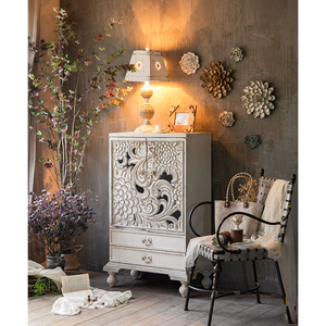 Buffets de cuisine en bois massif de qualité supérieure, style rétro blanc, pour salon - Product Image 3