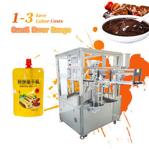 Machine de remplissage, étiquetage, emballage et conditionnement de sachets à double bec pour eau minérale alcaline et détergent, modèle fabricant - Product Image 1