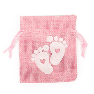 Nuevo Paquete de pie de bebé de lino Bolsa de regalo de bolsillo Embalaje textil elegante para ocasiones especiales - Product Image 6