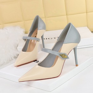Factory Wholesale Women's Pointed Toe Stiletto Heels PU Upper Ankle Strap Pumps Elegant Dress Shoes - Product Image 2