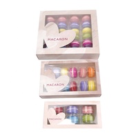 Individuell Bedruckte 6, 12, 24 Stück Macaron-Keks Papierverpackung Geschenkbox mit Sichtfenster für Bäckerei, Kekse, Schokolade, Kuchen