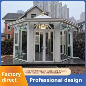 Veranda in Stile Europeo Moderno con Tetto in Vetro Temperato, Giardino d'Inverno Impermeabile con Caratteristiche di <span class=keywords><strong>Ponte</strong></span> Termico Interrato in Lega di Alluminio - Product Image 2