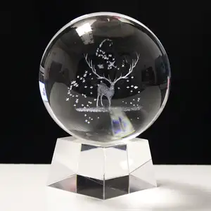 كرة عيد ميلاد اصطناعية من الكريستال كرة زجاجية ثلاثية الأبعاد كرة ديكور منزلي K9 كرة كريستال ديكور منزلي