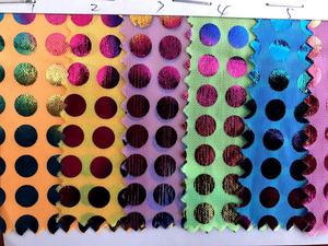 Tela estampada de papel de aluminio reflectante con lunares metálicos Tela de escenario iridiscente - Product Image 5