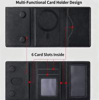 Portefeuille magnétique multi-fentes en cuir pour iPhone, design à trois volets, fermeture intégrée, prend en charge la lecture vidéo horizontale et verticale